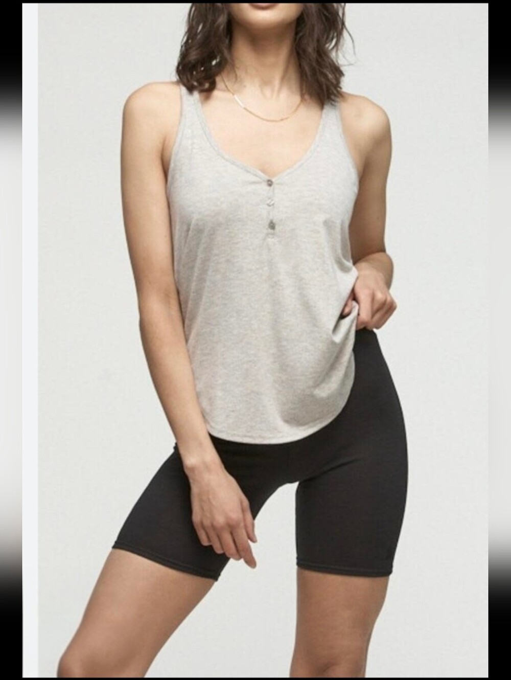 Kuwalla Tee 100% Cotton Racer Tank In Grey SZ XS